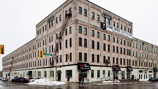 Loft-style commercial office building exterior