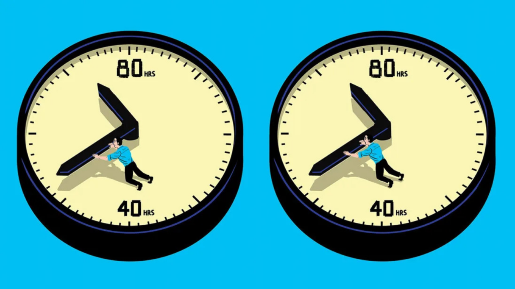 Illustration representing workplace strategy and time pressure