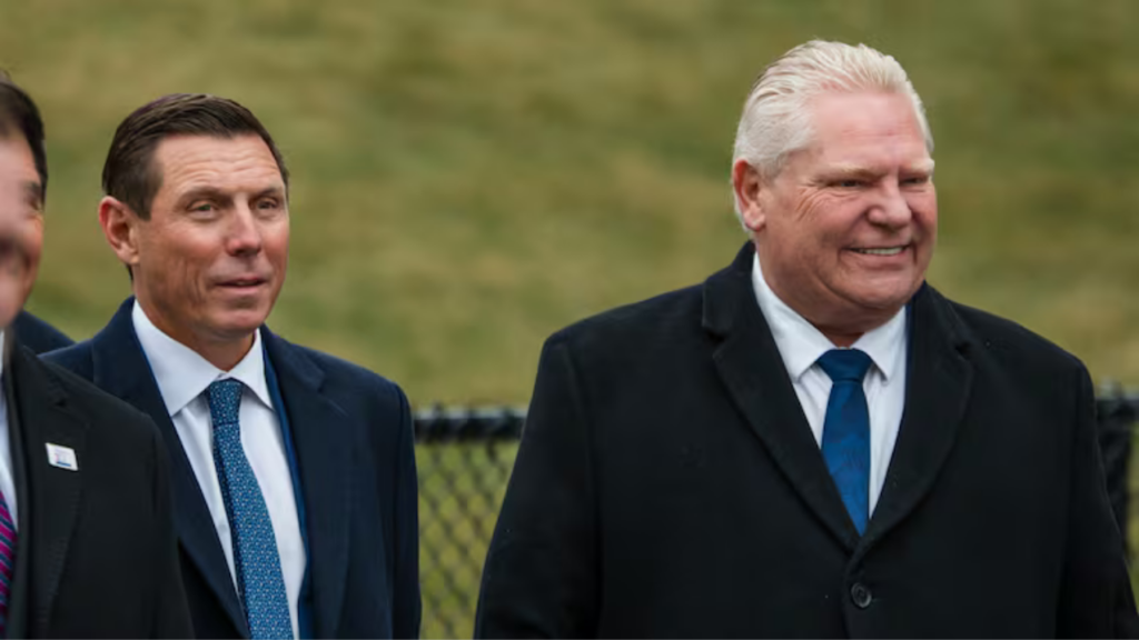 Corporate leaders attending a public event reflecting corporate real estate decision-making and workplace strategy