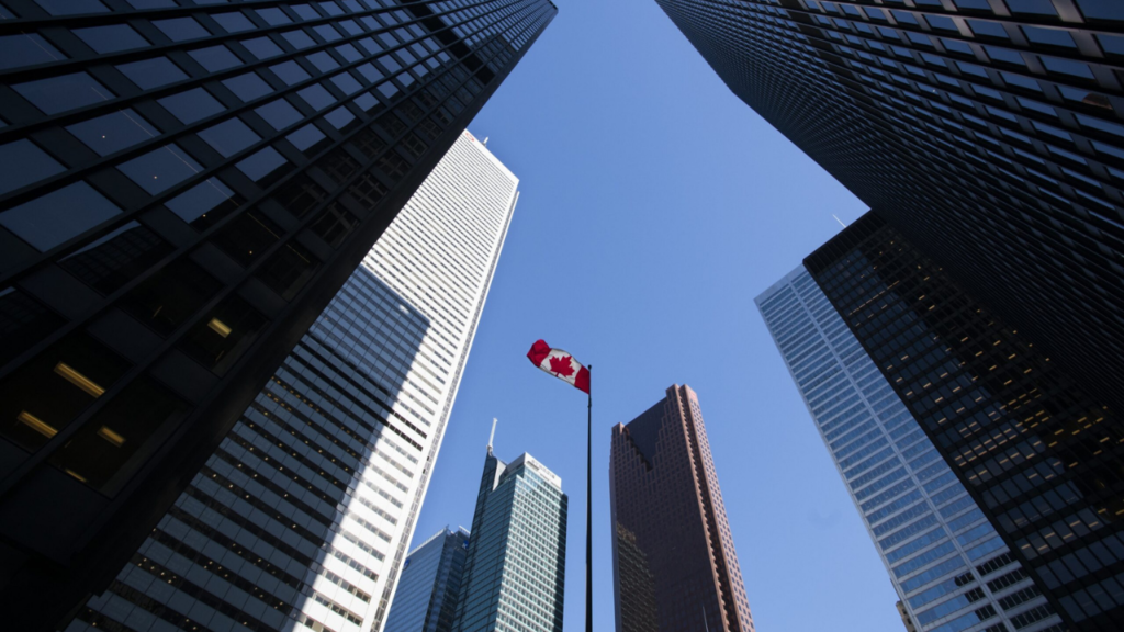 Downtown Canadian skyline representing commercial office space