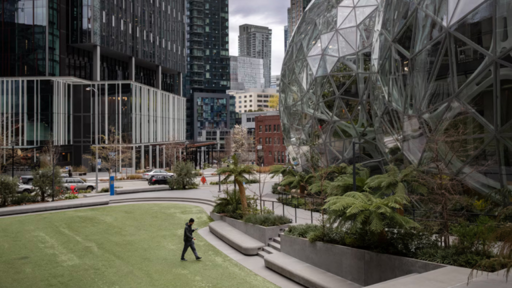 Urban corporate campus illustrating workplace strategy in commercial office space