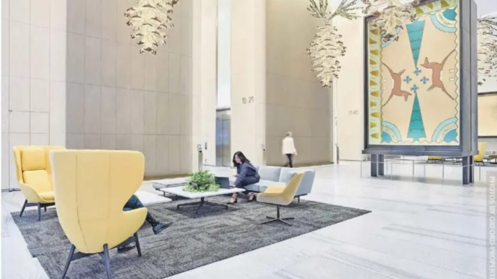 Modern commercial office space with shared amenities