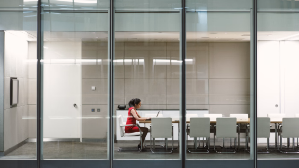 Open-plan commercial office space interior