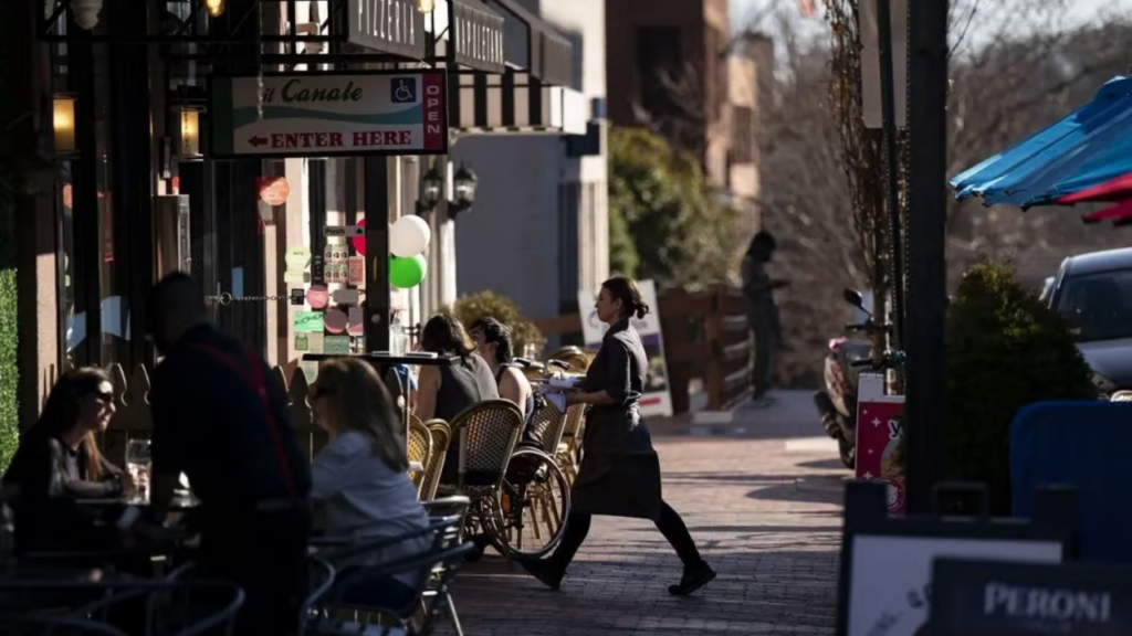 Street-level commercial property real estate within an urban district